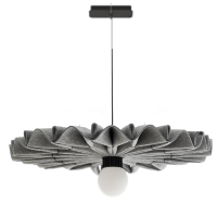 Светильник подвесной из фетра Felt Pleat серый d 550 